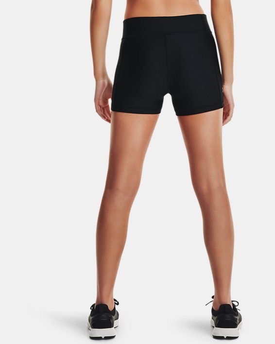 Damen HeatGear® Armour Shorts mit mittelhohem Bund, Black, pdpMainDesktop image number 1